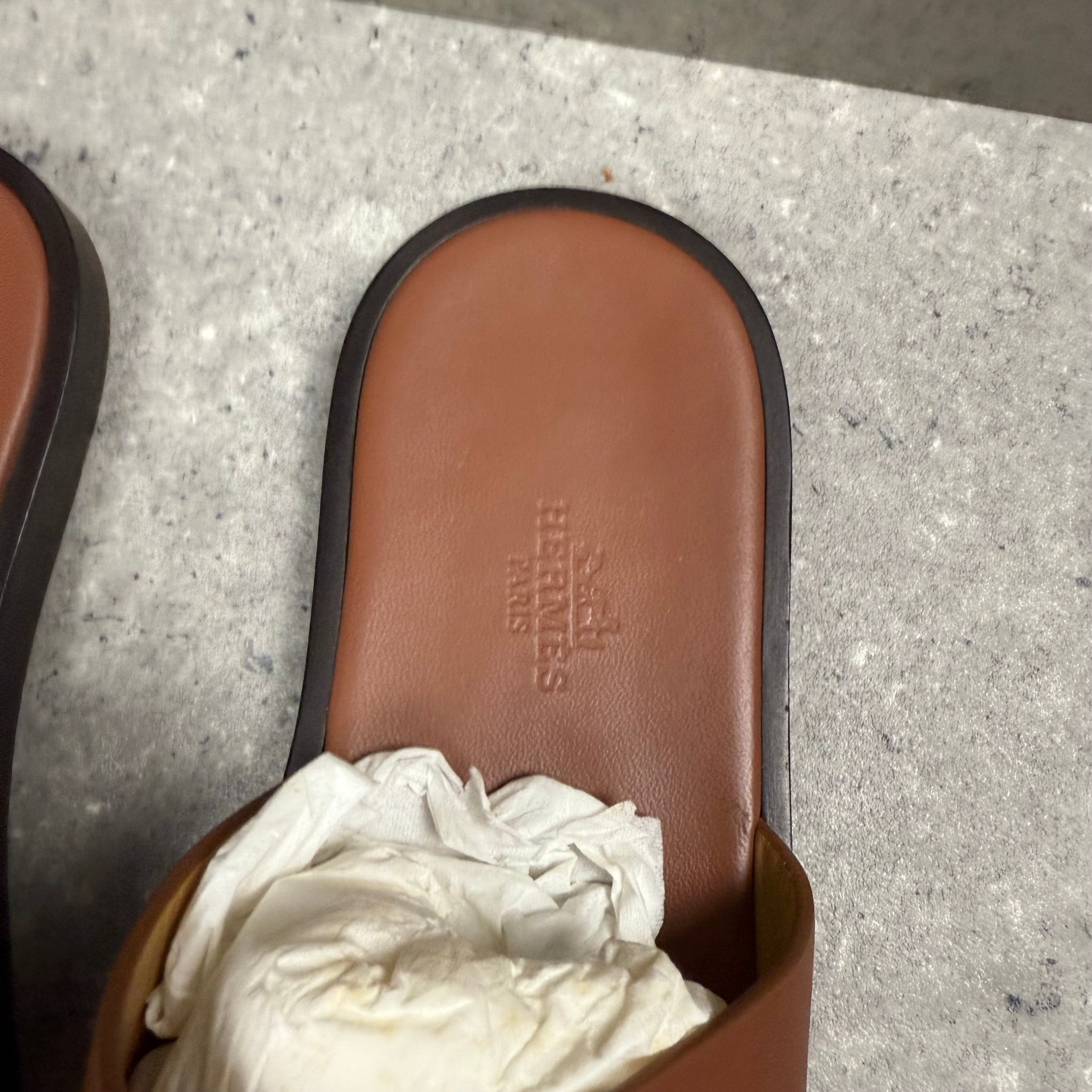 HERMES SANDALS BROWN - (EU39.5 / UK5.5)