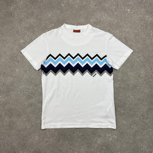 MISSONI ZIGZAG T-SHIRT WHITE/BLUE - (XS)