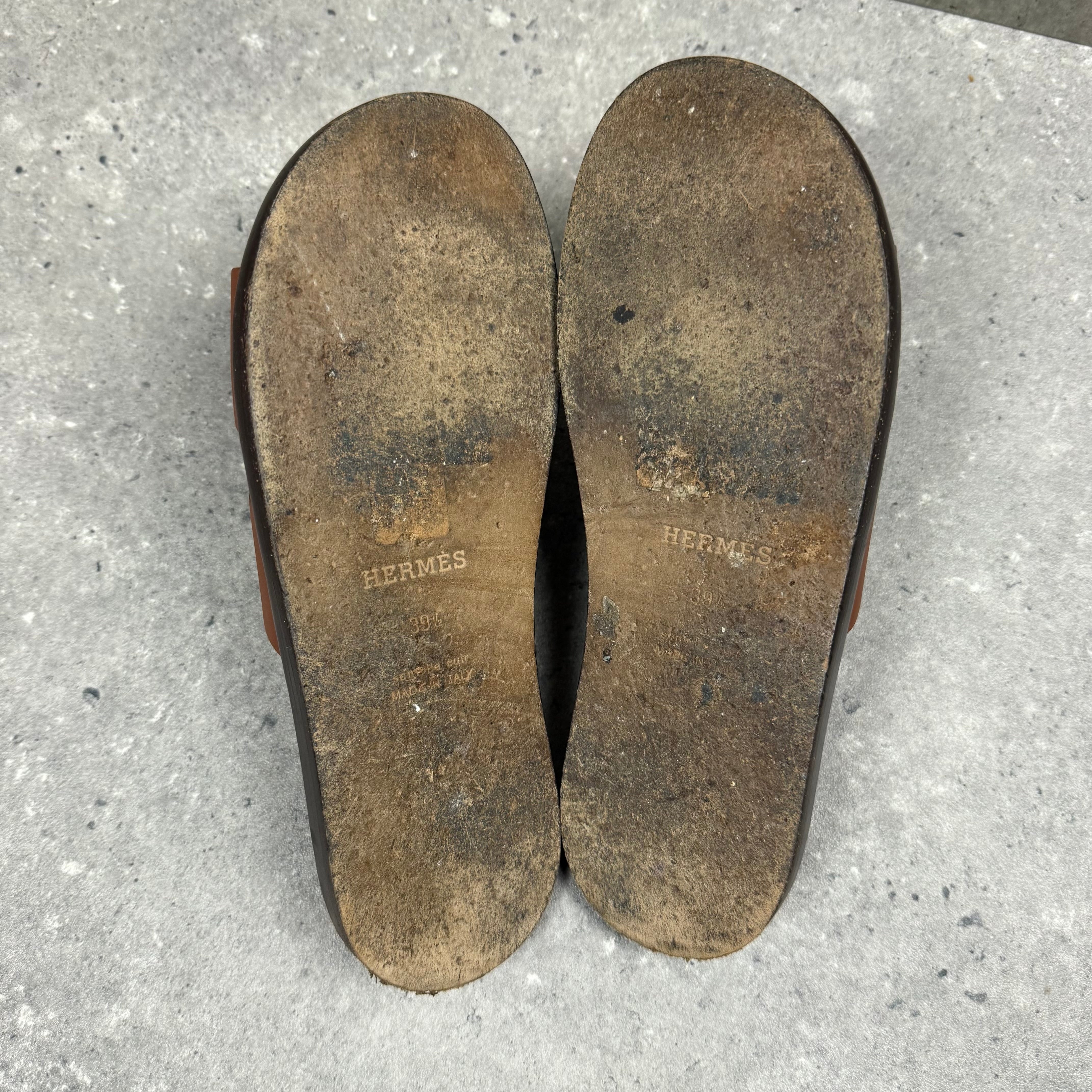 HERMES SANDALS BROWN - (EU39.5 / UK5.5)