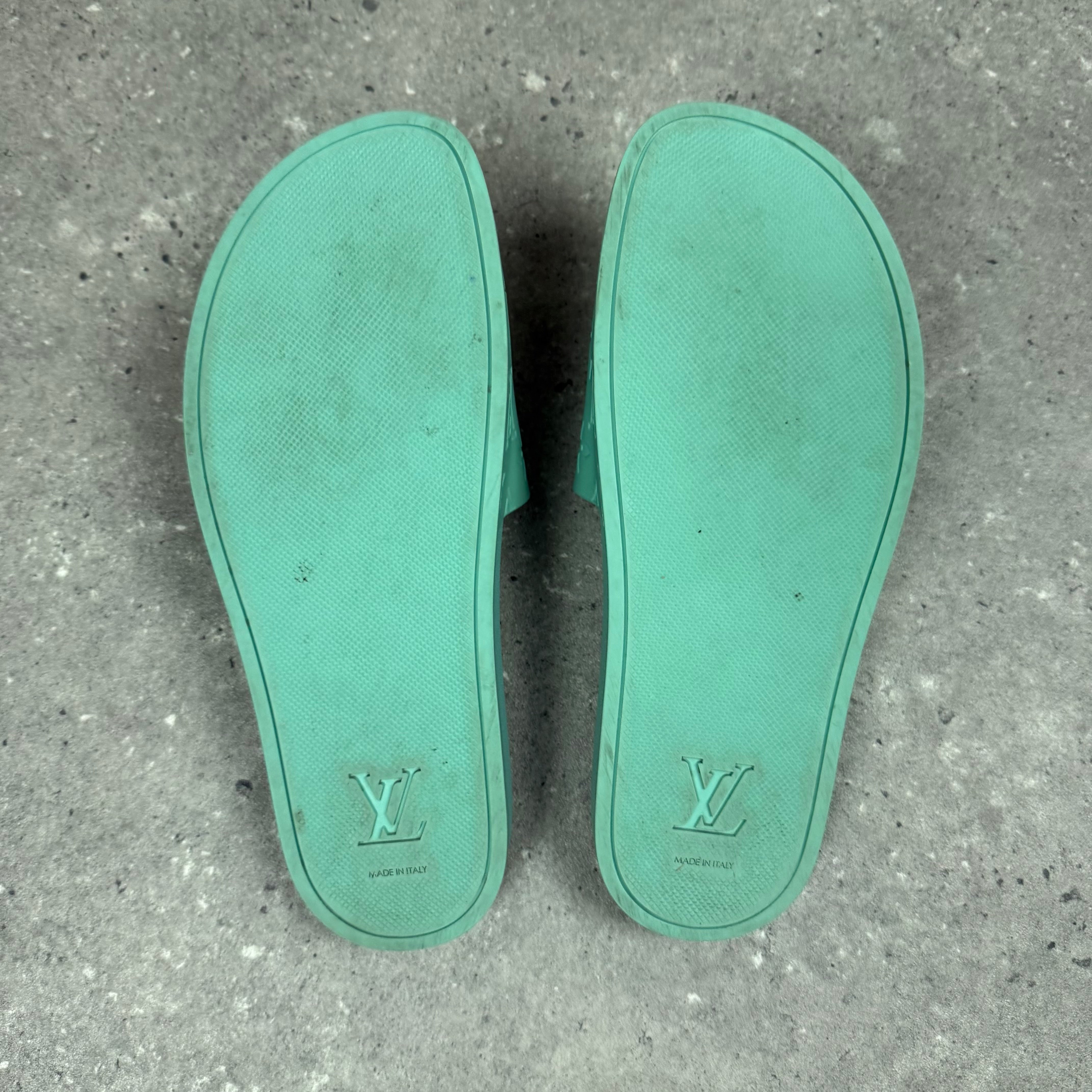 LOUIS VUITTON SLIDERS MINT GREEN - EU41 (FITS UK 8)