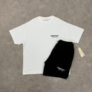 ESSENTIALS SS25 - T-SHIRT & SHORT SET - WHITE / JET BLACK