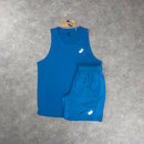 ASICS CORE VEST & SHORT SET - AEGEAN BLUE