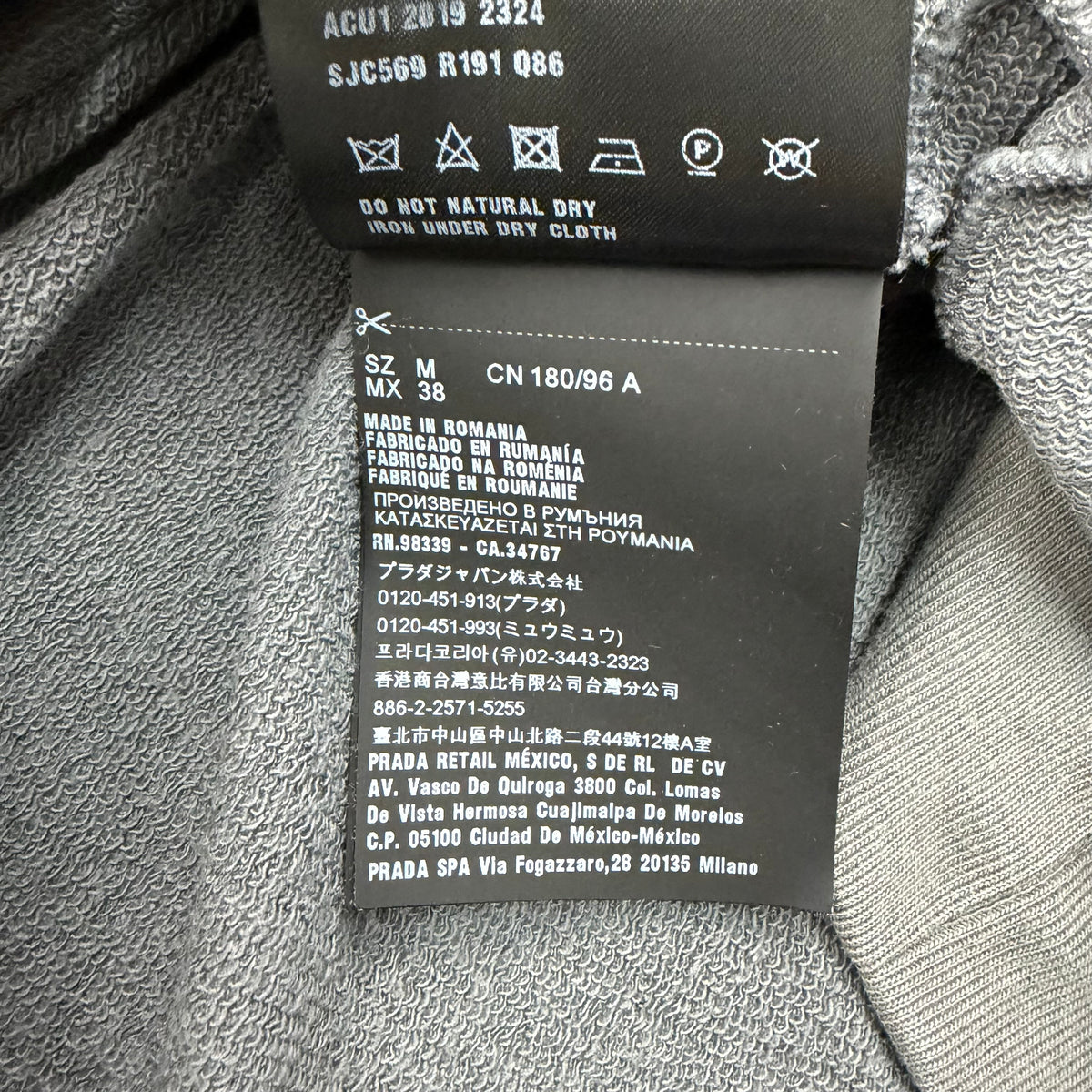 PRADA HOODIE GREY - (M)