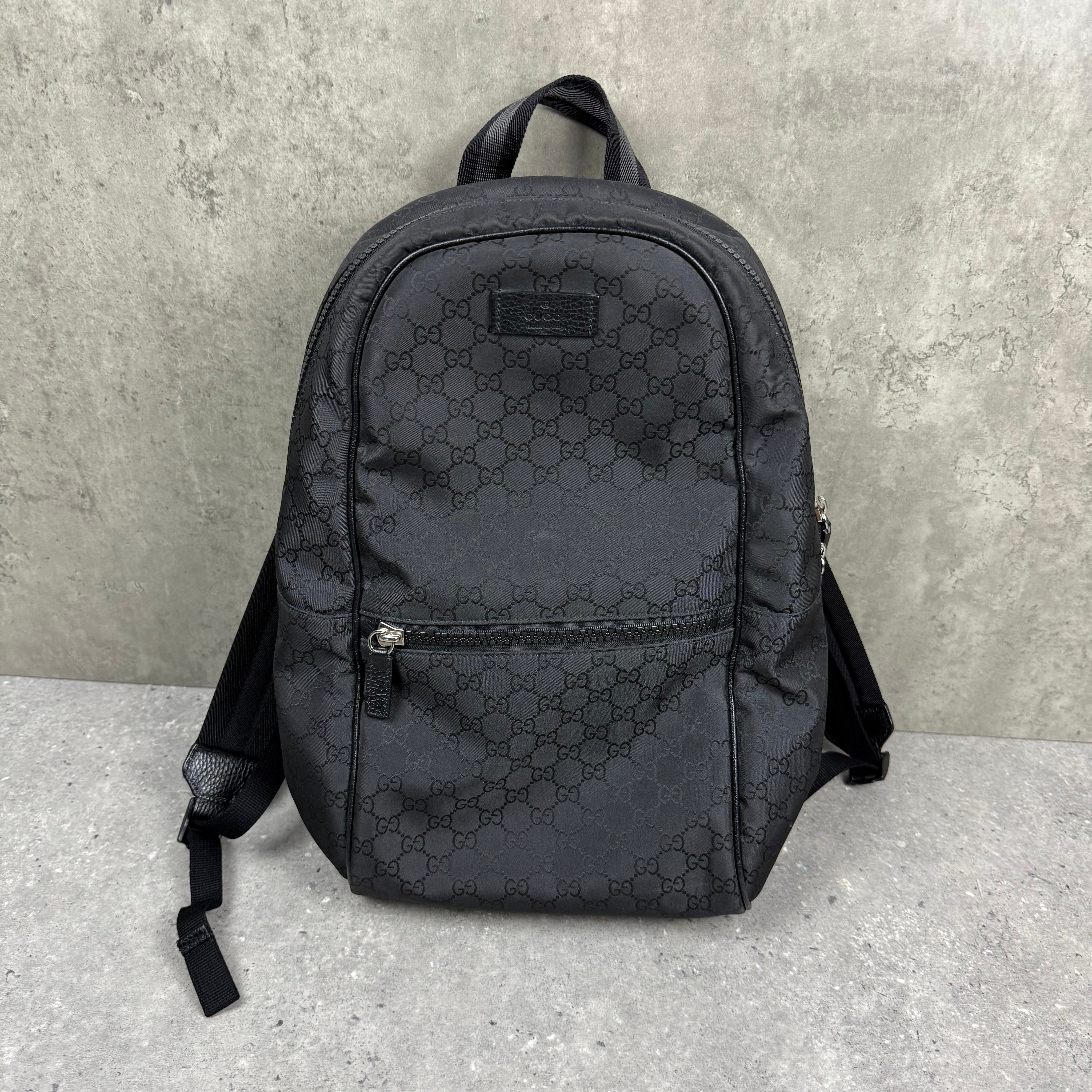 GUCCI BLACK GG NYLON BACKPACK