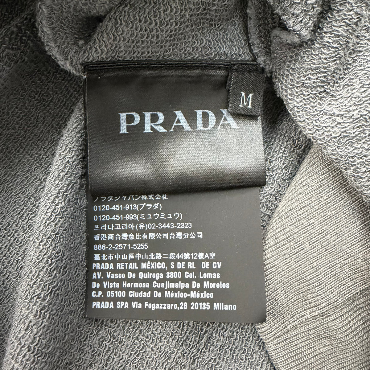PRADA HOODIE GREY - (M)