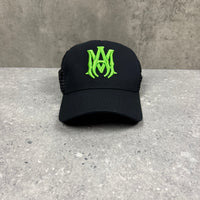AMIRI BLACK MA LOGO TRUCKER CAP