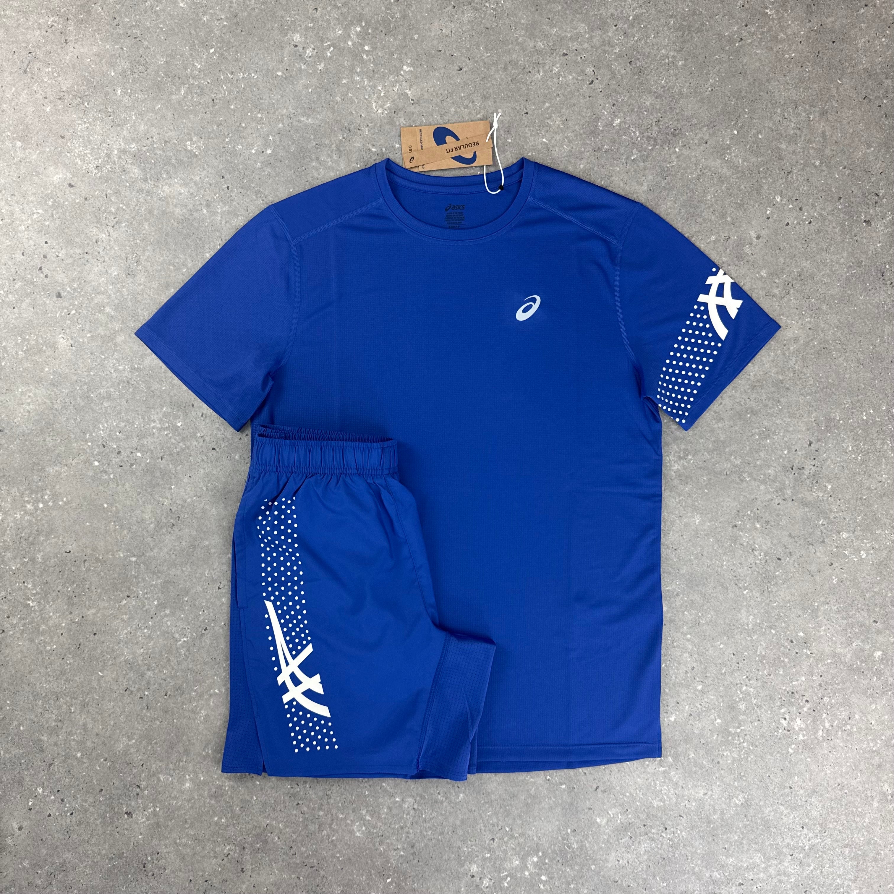 ASICS ICON T-SHIRT & SHORT SET - DARK COBALT