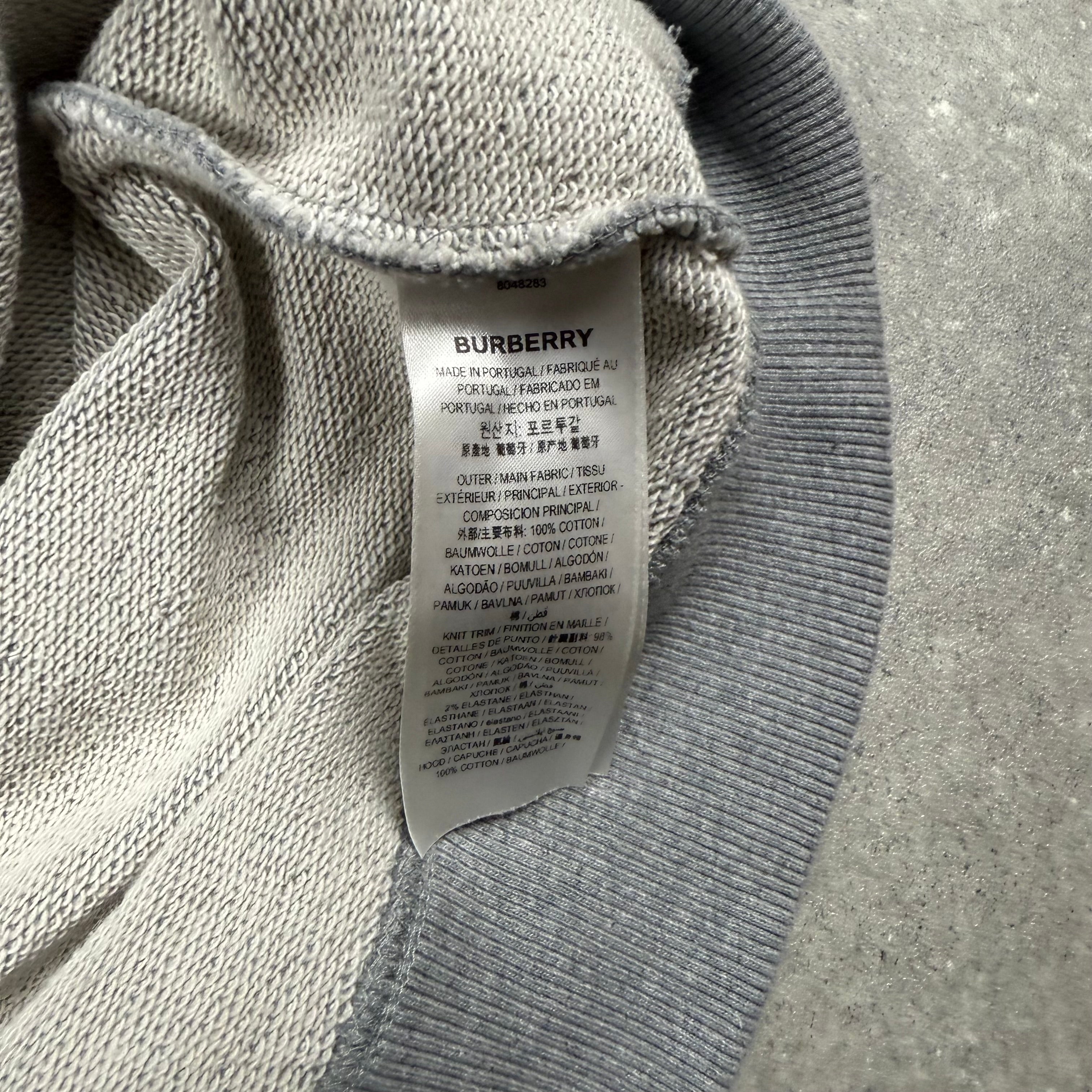 BURBERRY GREY HOODIE - (M)