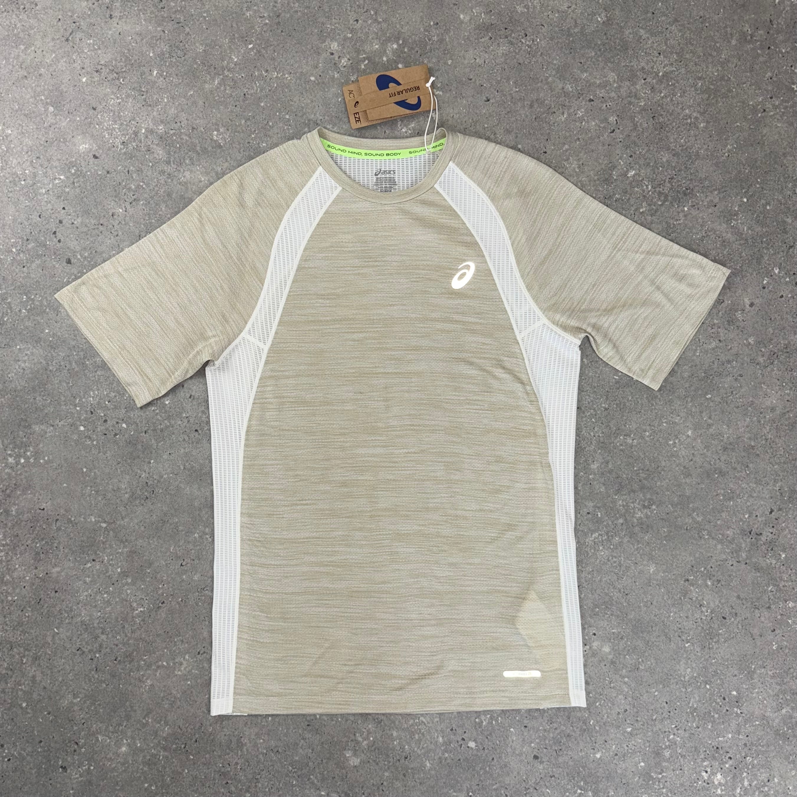 ASICS ROAD T-SHIRT - BEIGE / CREAM