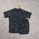 ASICS ALL OVER T-SHIRT & SHORT SET - GRAPHITE / BLACK