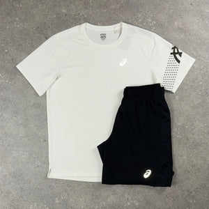 ASICS ICON T-SHIRT & 7" SHORTS SET - WHITE / BLACK