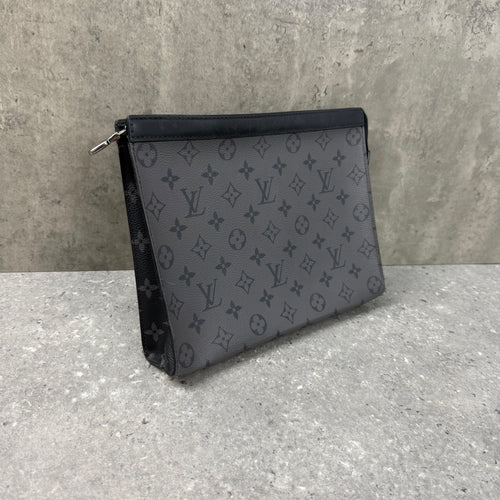 LOUIS VUITTON POCHETTE CLUTCH BAG - GREY / BLACK