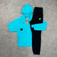 ASICS SPIRAL WINDRUNNER & CORE PANT SET - ENERGY AQUA / BLACK
