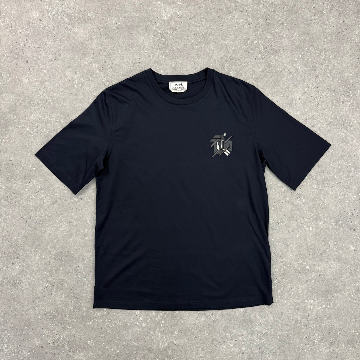HERMES T-SHIRT NAVY - (S)