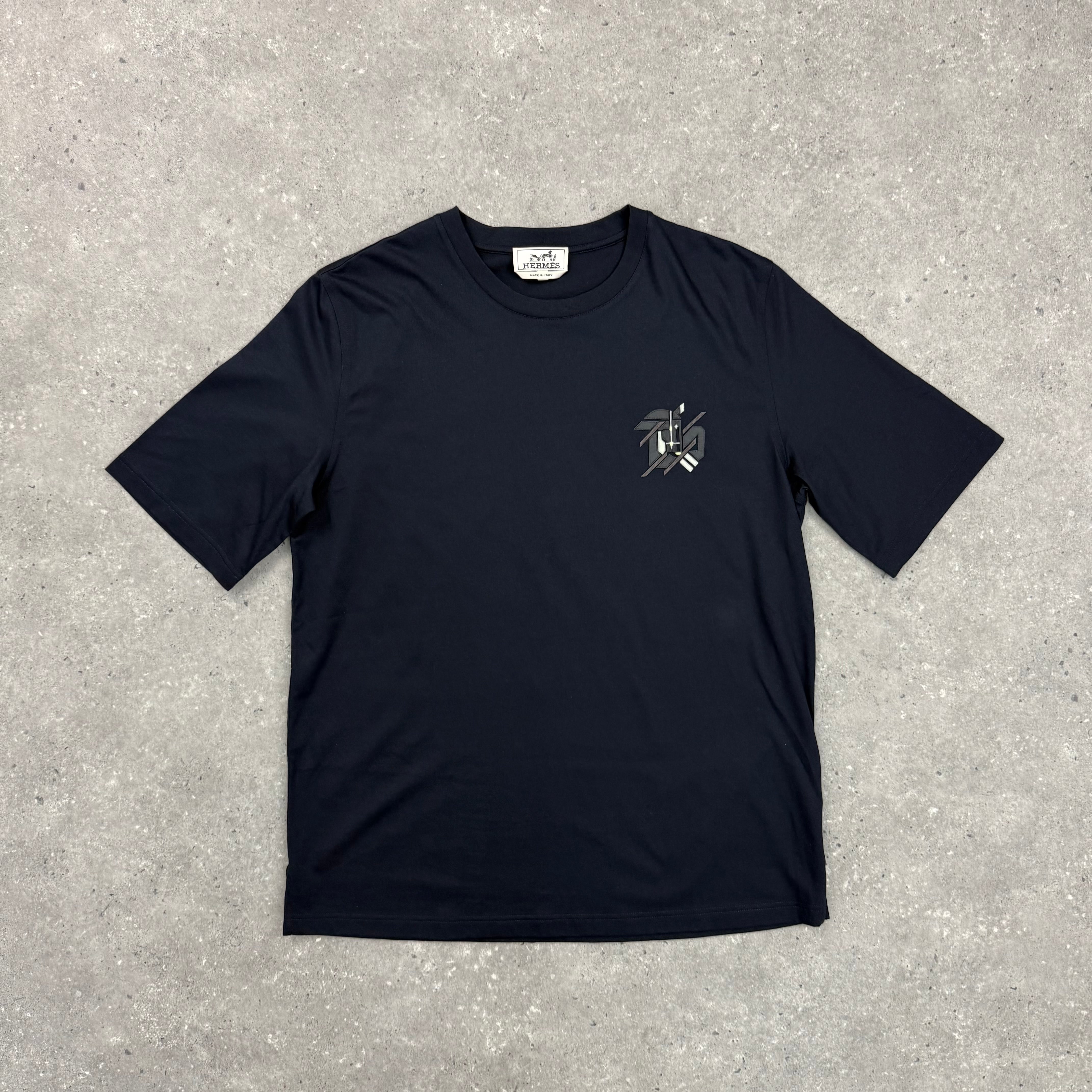 HERMES T-SHIRT NAVY - (S)