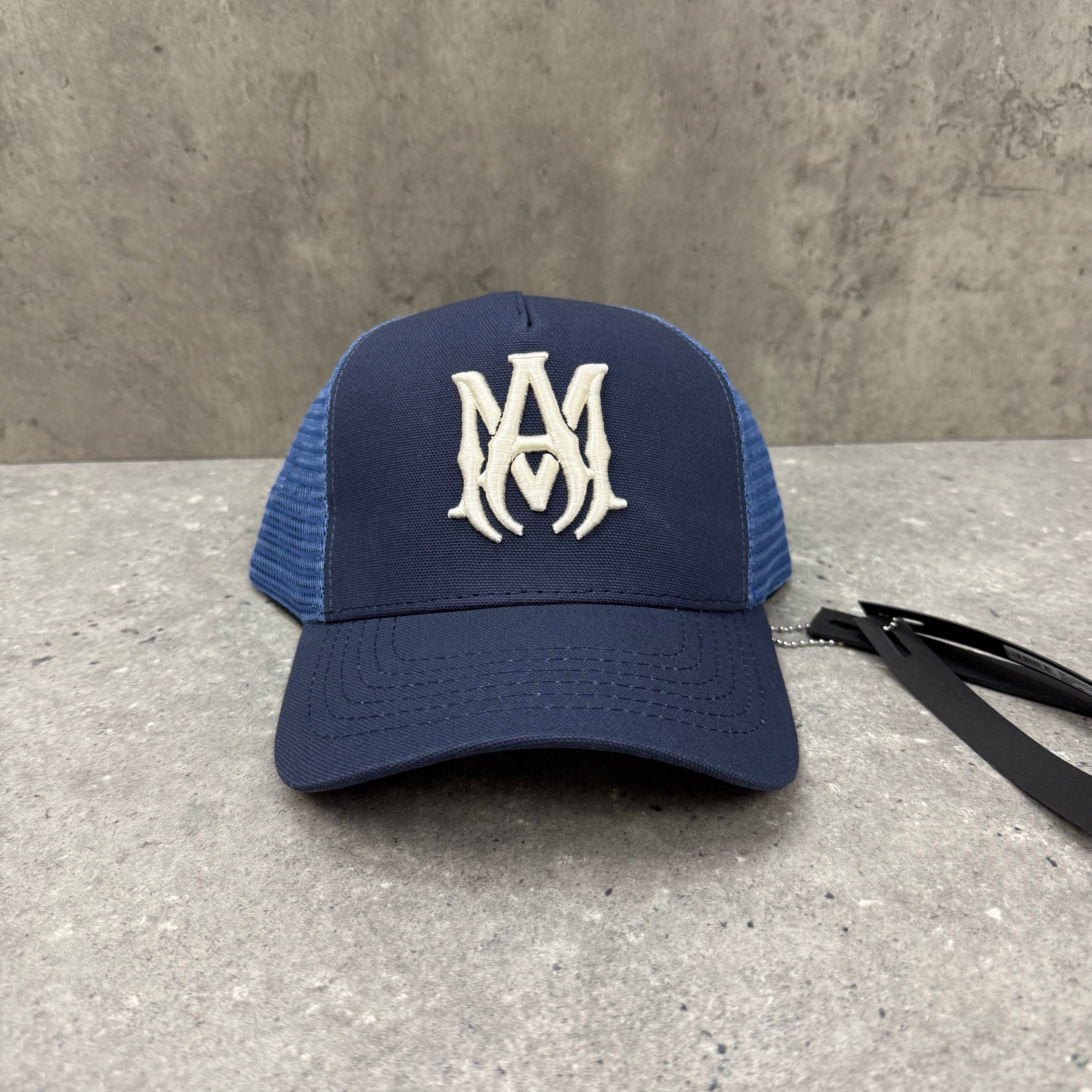 AMIRI MA LOGO TRUCKER CAP - NAVY