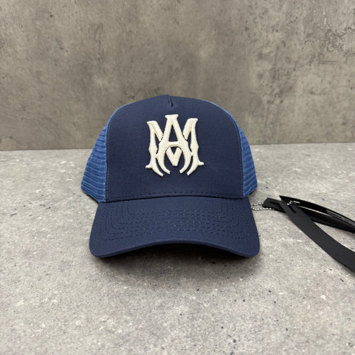 AMIRI MA LOGO TRUCKER CAP - NAVY