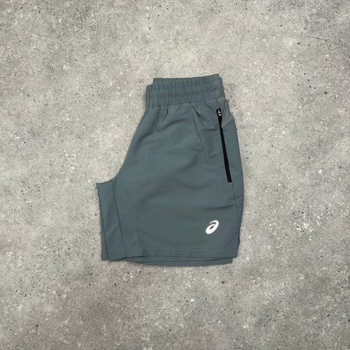 ASICS CURVED SEAM TOP & PANEL SHORTS SET - BLUE / GREY