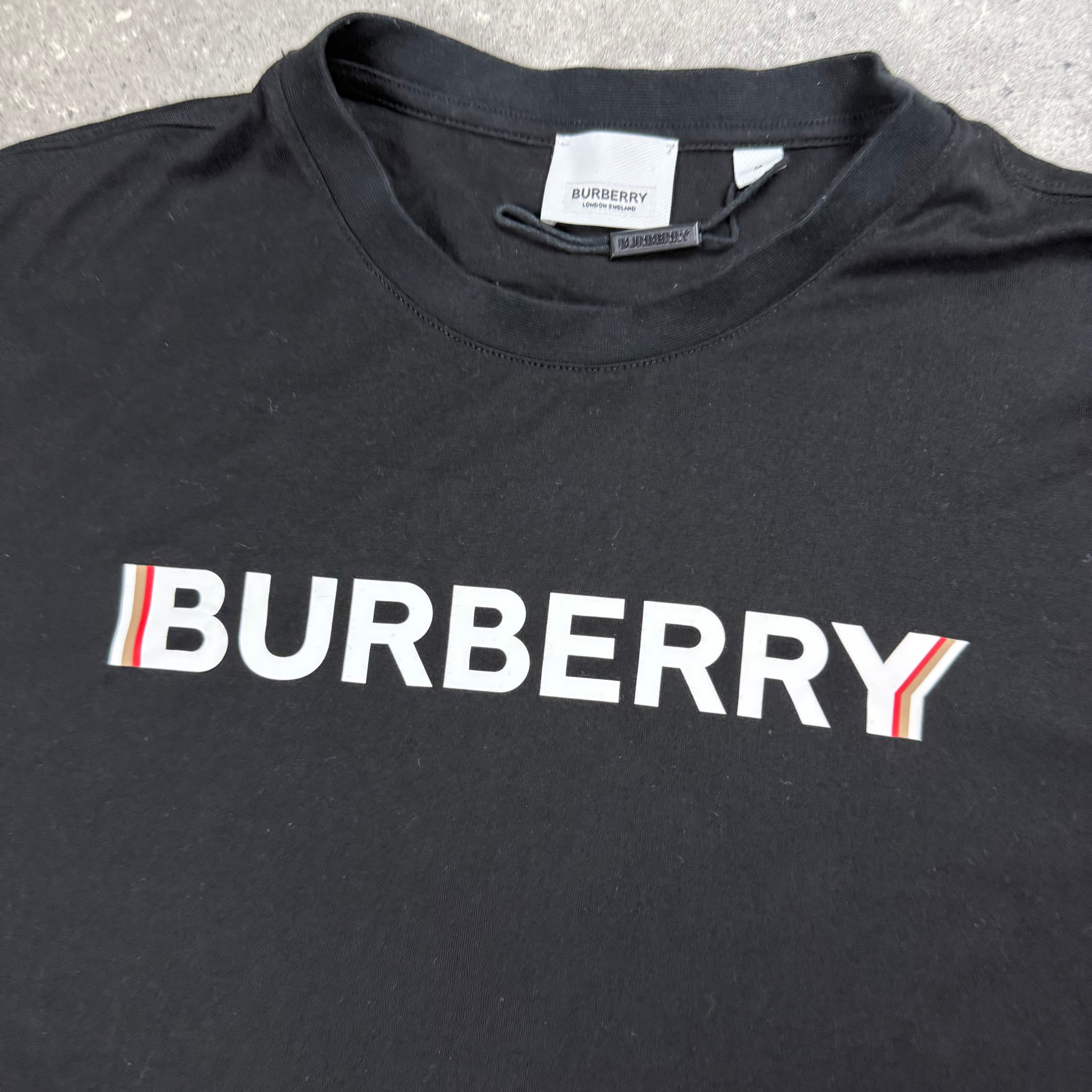 BURBERRY LOGO T-SHIRT BLACK - (M)