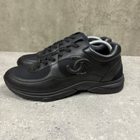 CHANEL RUNNERS BLACK LEATHER -  (EU44 / UK10)