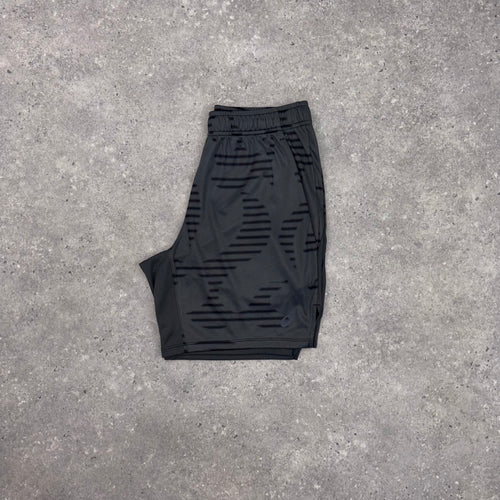 ASICS ALL OVER T-SHIRT & SHORT SET - GRAPHITE / BLACK