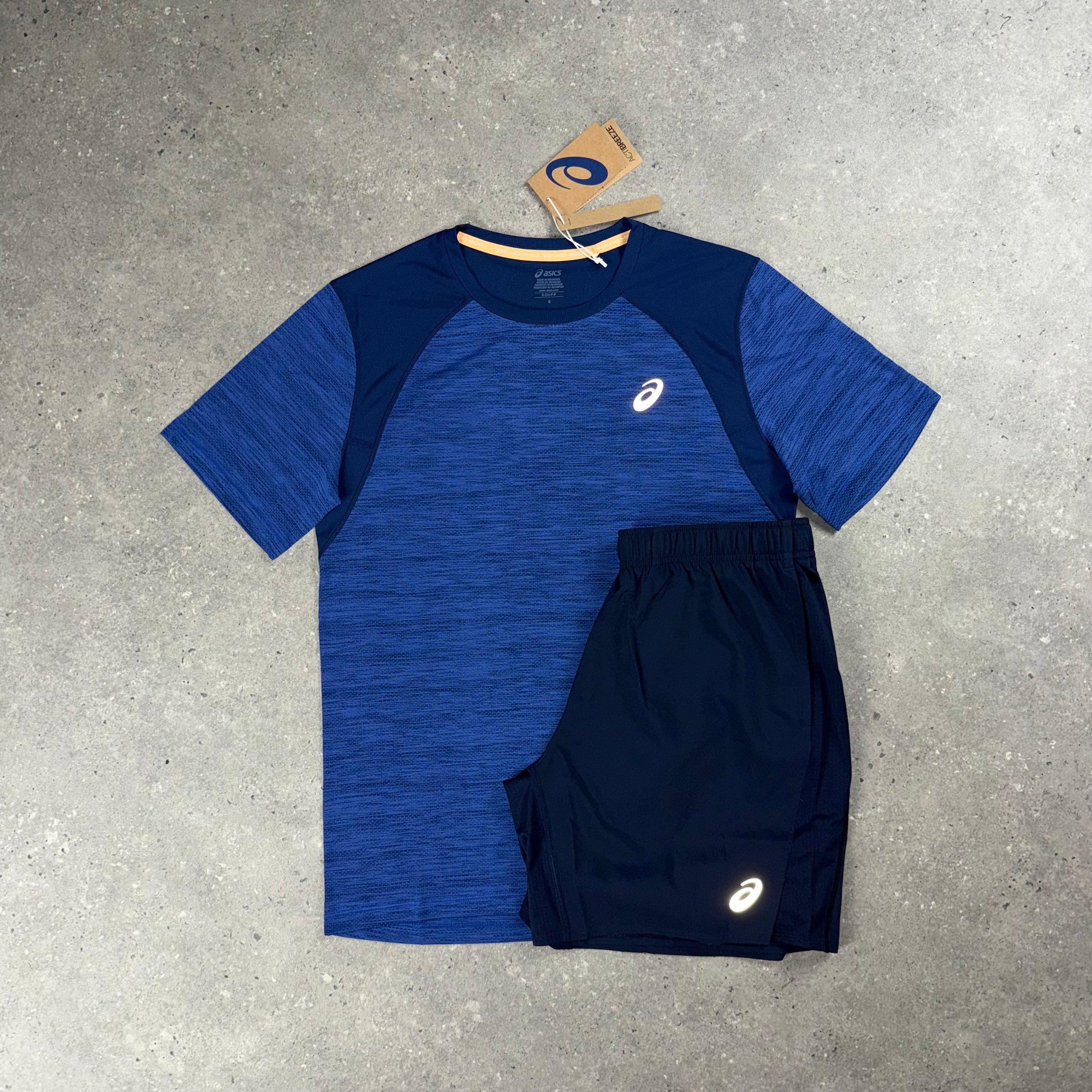 ASICS ROAD T-SHIRT & ICON SHORT SET - DARK COBALT / NAVY