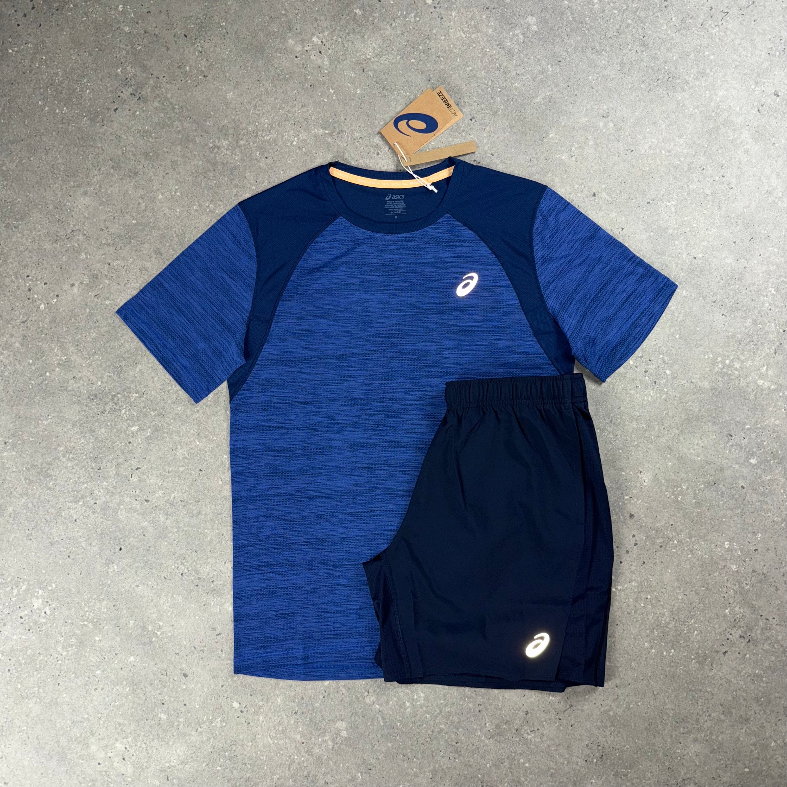 ASICS ROAD T-SHIRT & ICON SHORT SET - DARK COBALT / NAVY