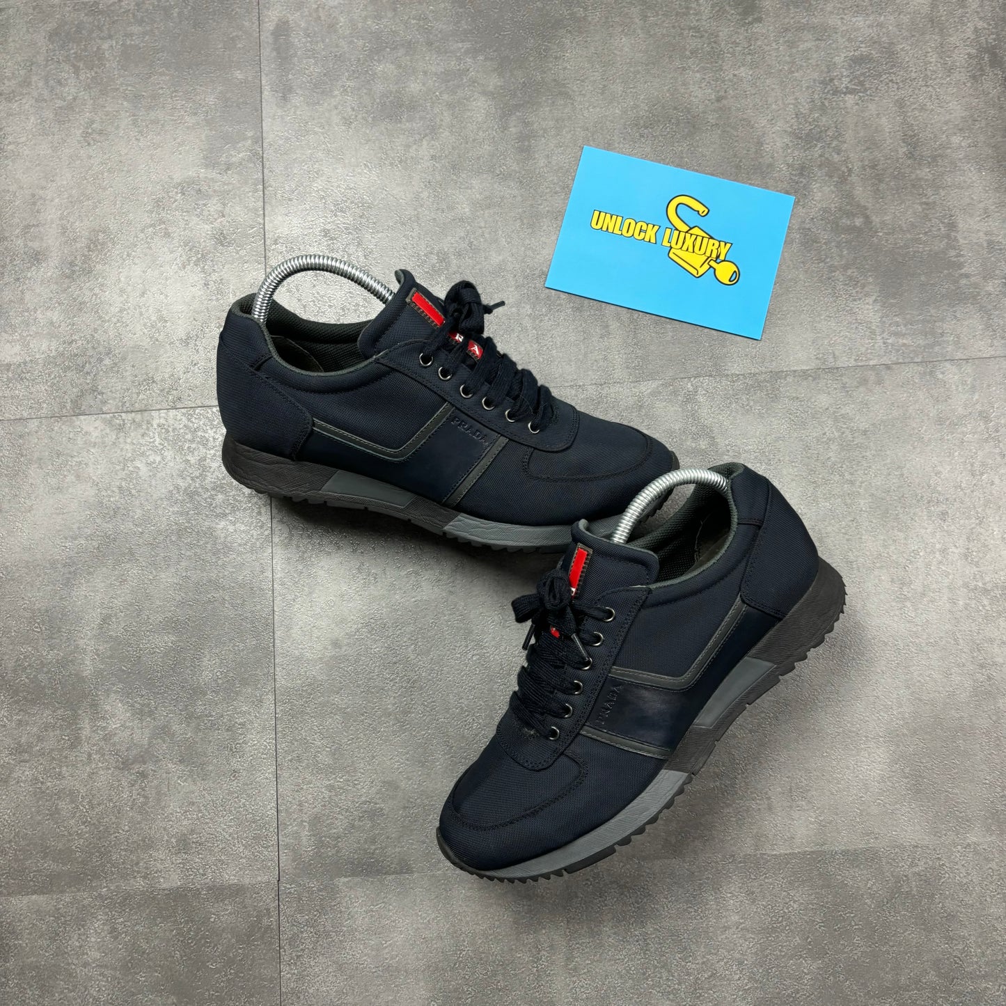 PRADA NAVY RUNNERS (FITS 7.5)