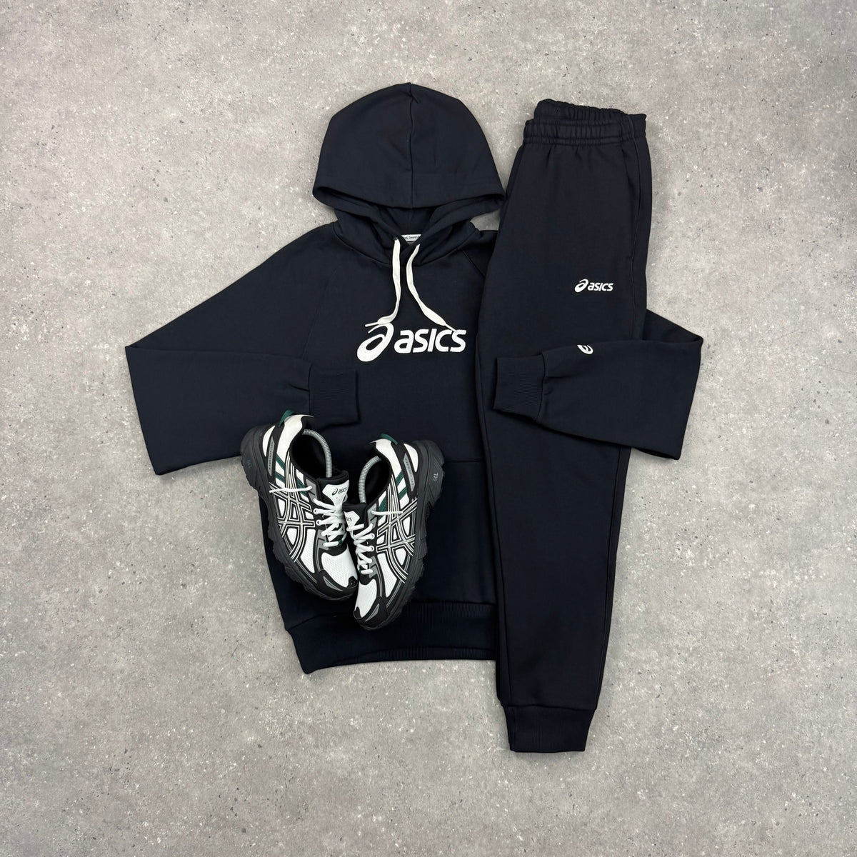ASICS CLUB FLEECE PULLOVER TRACKSUIT - BLACK